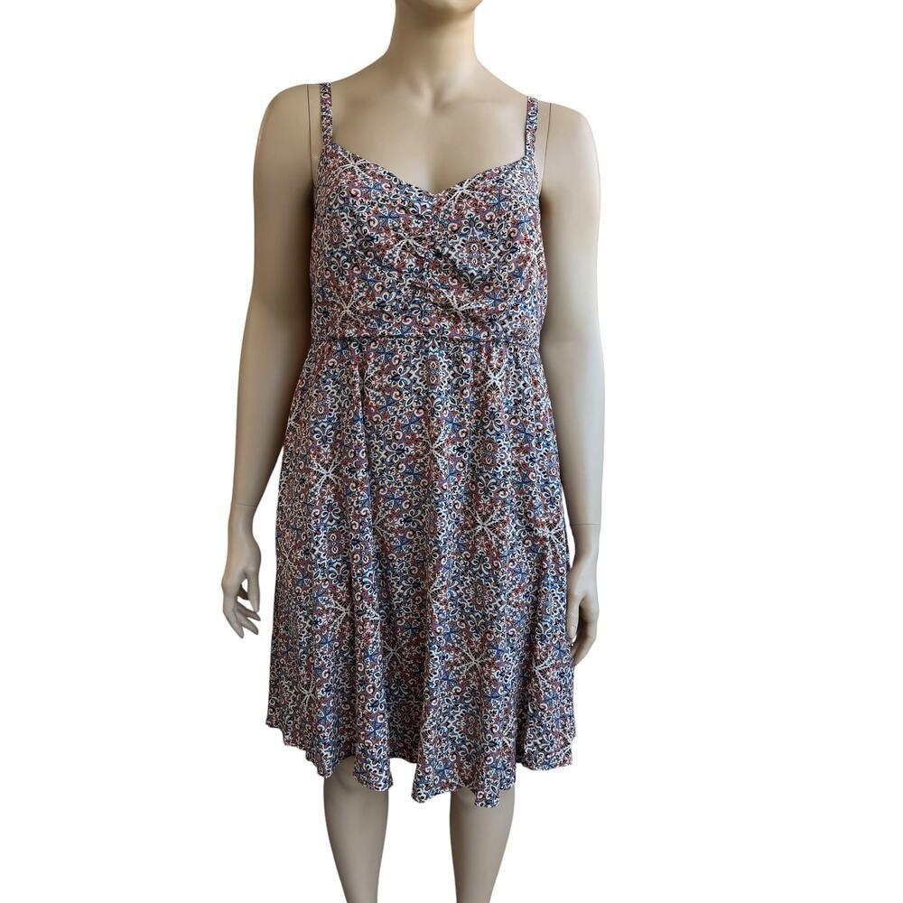 Torrid NWT Multicolor Vintage Medallion Challis Shirred Skater Dress Size 3 3X